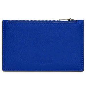 NWT Coach Zip Card Case in Gunmetal/Sport Blue